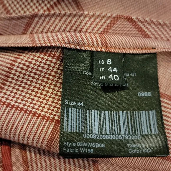 CALVIN KLEIN 205W39NYC Fluted Prince of Wales Red Plaid Mini Skirt It 44 - Picture 9 of 16